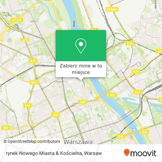 Mapa rynek Nowego Miasta & Kościelna