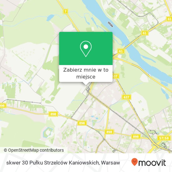 Mapa skwer 30 Pułku Strzelców Kaniowskich