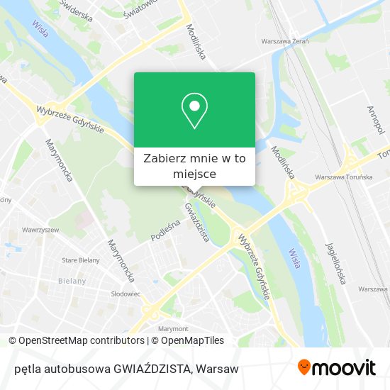 Mapa pętla autobusowa GWIAŹDZISTA