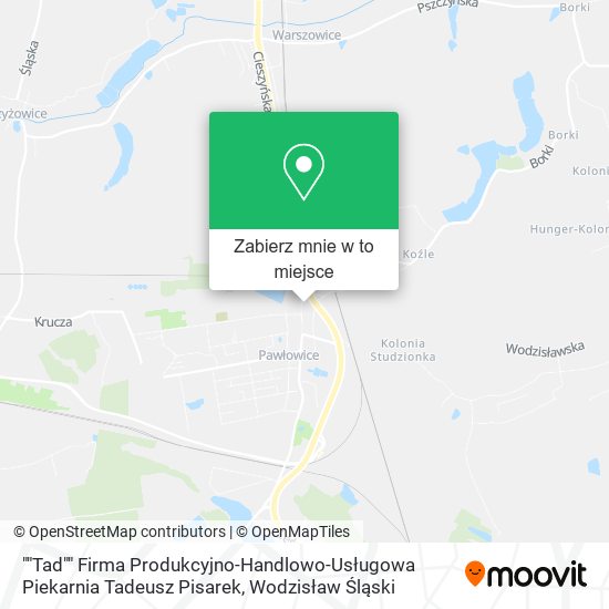 Mapa ""Tad"" Firma Produkcyjno-Handlowo-Usługowa Piekarnia Tadeusz Pisarek