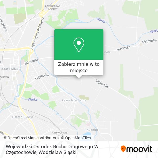 Mapa Wojewódzki Ośrodek Ruchu Drogowego W Częstochowie