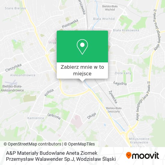 Mapa A&P Materiały Budowlane Aneta Ziomek Przemysław Walawender Sp.J