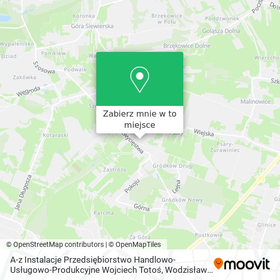 Mapa A-z Instalacje Przedsiębiorstwo Handlowo-Usługowo-Produkcyjne Wojciech Totoś