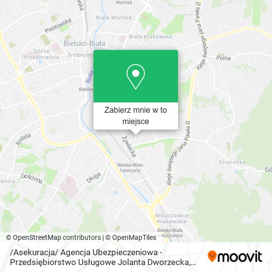 Mapa /Asekuracja/ Agencja Ubezpieczeniowa - Przedsiębiorstwo Usługowe Jolanta Dworzecka