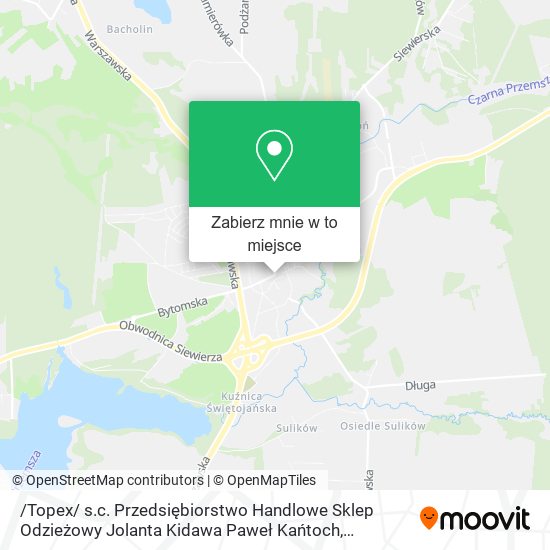 Mapa /Topex/ s.c. Przedsiębiorstwo Handlowe Sklep Odzieżowy Jolanta Kidawa Paweł Kańtoch