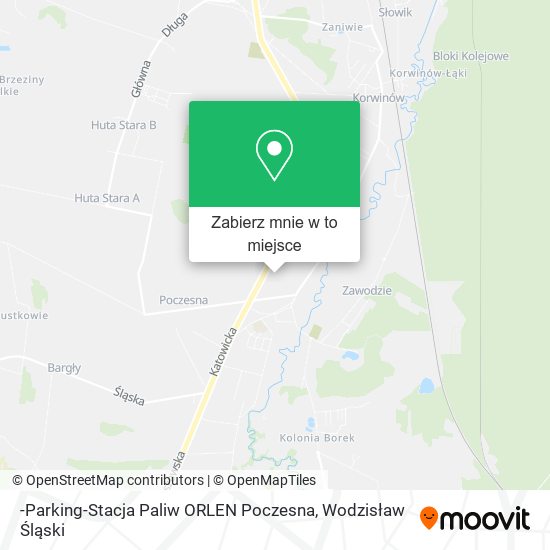 Mapa -Parking-Stacja Paliw ORLEN Poczesna