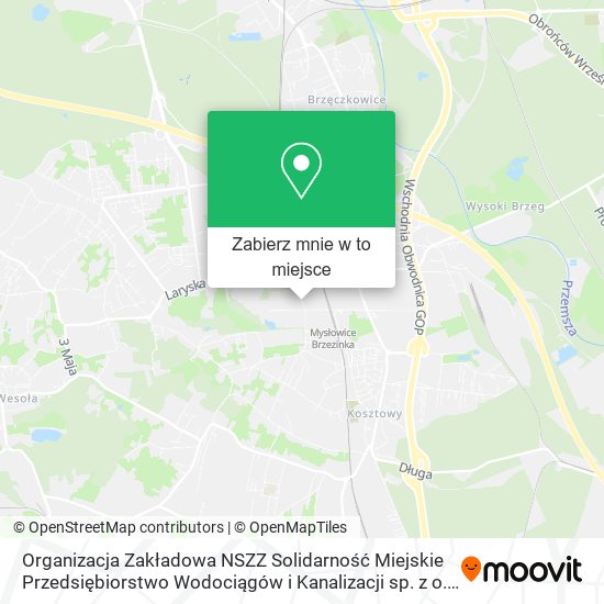 Mapa Organizacja Zakładowa NSZZ Solidarność Miejskie Przedsiębiorstwo Wodociągów i Kanalizacji sp. z o.o
