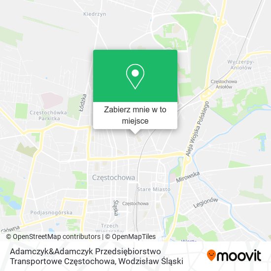 Mapa Adamczyk&Adamczyk Przedsiębiorstwo Transportowe Częstochowa