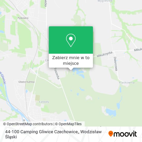 Mapa 44-100 Camping Gliwice Czechowice,