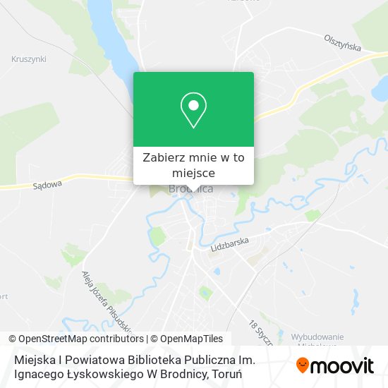 Mapa Miejska I Powiatowa Biblioteka Publiczna Im. Ignacego Łyskowskiego W Brodnicy