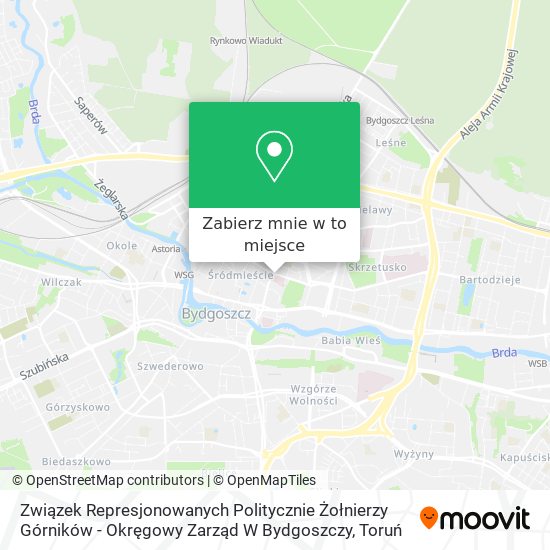 Mapa Związek Represjonowanych Politycznie Żołnierzy Górników - Okręgowy Zarząd W Bydgoszczy