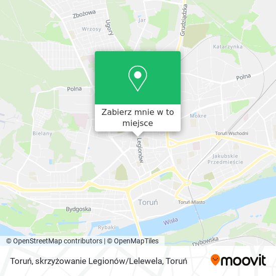 Mapa Toruń, skrzyżowanie Legionów / Lelewela