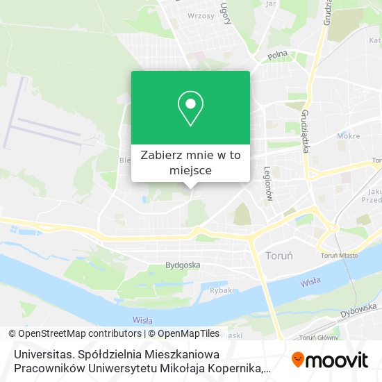 Mapa Universitas. Spółdzielnia Mieszkaniowa Pracowników Uniwersytetu Mikołaja Kopernika