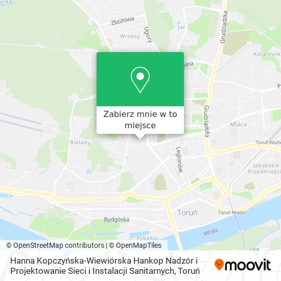 Mapa Hanna Kopczyńska-Wiewiórska Hankop Nadzór i Projektowanie Sieci i Instalacji Sanitarnych