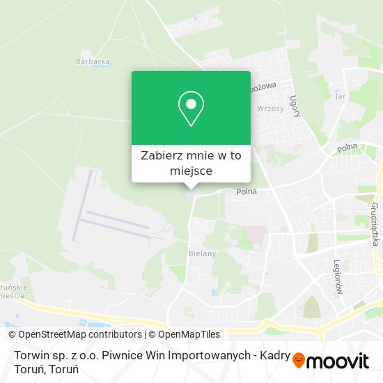 Mapa Torwin sp. z o.o. Piwnice Win Importowanych - Kadry Toruń