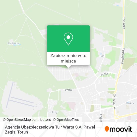 Mapa Agencja Ubezpieczeniowa Tuir Warta S.A. Paweł Żegis