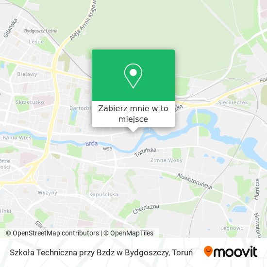 Mapa Szkoła Techniczna przy Bzdz w Bydgoszczy