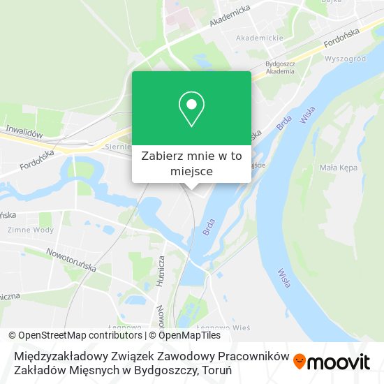 Mapa Międzyzakładowy Związek Zawodowy Pracowników Zakładów Mięsnych w Bydgoszczy