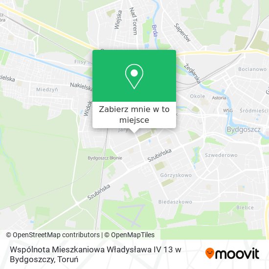 Mapa Wspólnota Mieszkaniowa Władysława IV 13 w Bydgoszczy