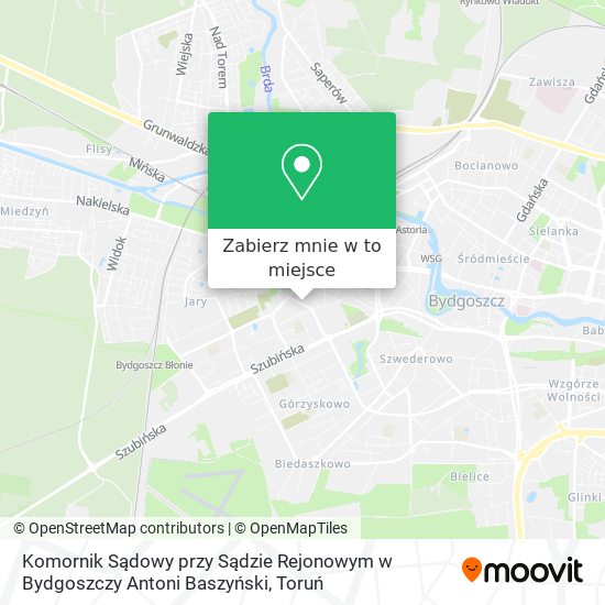 Mapa Komornik Sądowy przy Sądzie Rejonowym w Bydgoszczy Antoni Baszyński