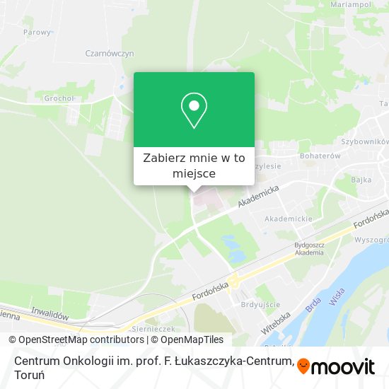 Mapa Centrum Onkologii im. prof. F. Łukaszczyka-Centrum