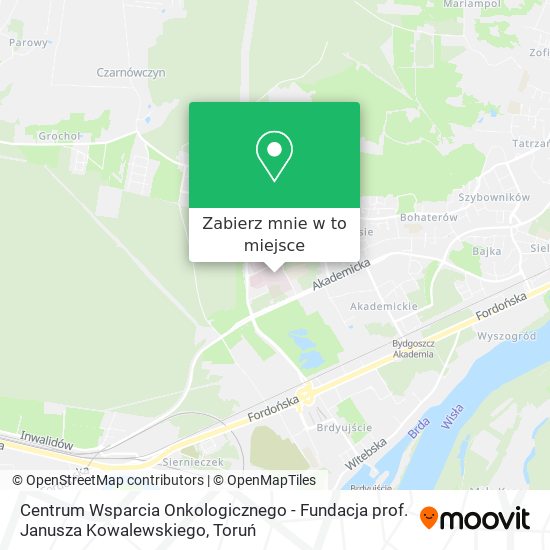 Mapa Centrum Wsparcia Onkologicznego - Fundacja prof. Janusza Kowalewskiego