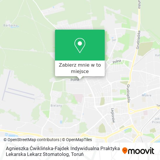 Mapa Agnieszka Ćwiklińska-Fajdek Indywidualna Praktyka Lekarska Lekarz Stomatolog