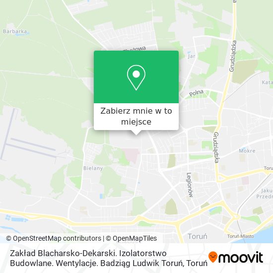 Mapa Zakład Blacharsko-Dekarski. Izolatorstwo Budowlane. Wentylacje. Badziąg Ludwik Toruń