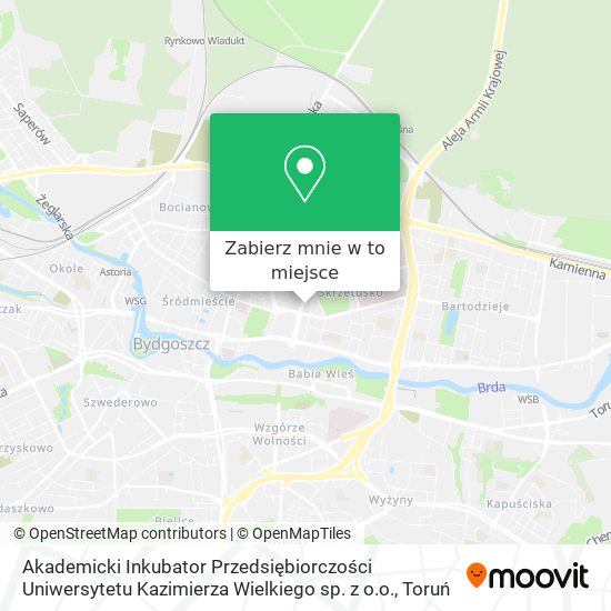 Mapa Akademicki Inkubator Przedsiębiorczości Uniwersytetu Kazimierza Wielkiego sp. z o.o.