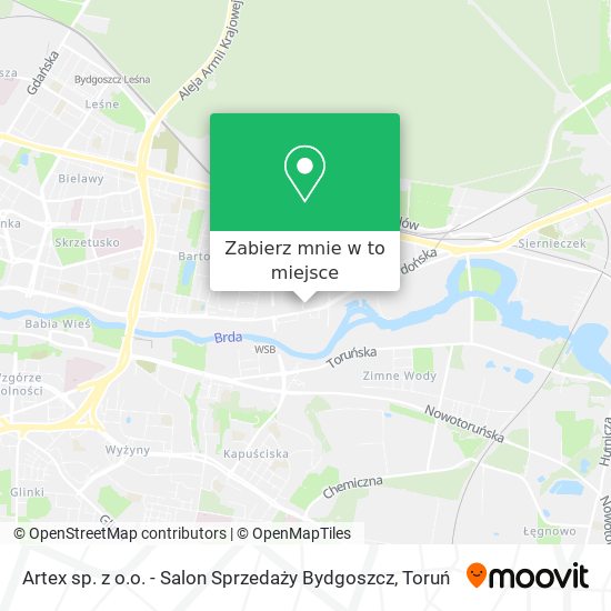 Mapa Artex sp. z o.o. - Salon Sprzedaży Bydgoszcz