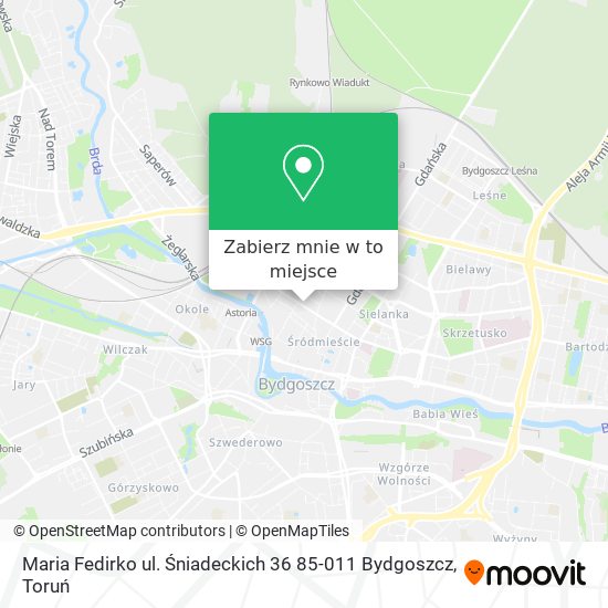 Mapa Maria Fedirko ul. Śniadeckich 36 85-011 Bydgoszcz
