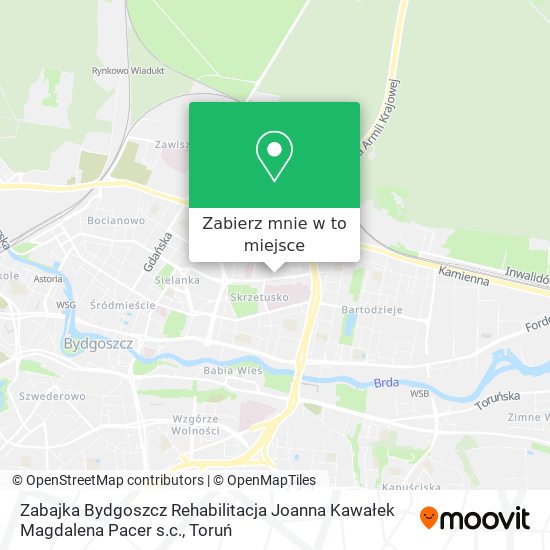 Mapa Zabajka Bydgoszcz Rehabilitacja Joanna Kawałek Magdalena Pacer s.c.