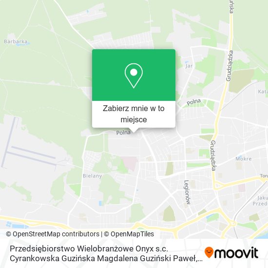 Mapa Przedsiębiorstwo Wielobranżowe Onyx s.c. Cyrankowska Guzińska Magdalena Guziński Paweł