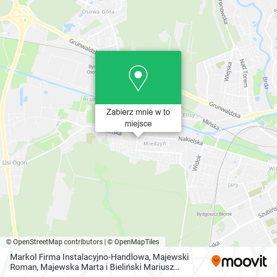 Mapa Markol Firma Instalacyjno-Handlowa, Majewski Roman, Majewska Marta i Bieliński Mariusz Bydgoszcz