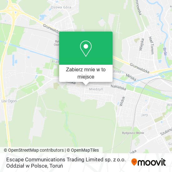 Mapa Escape Communications Trading Limited sp. z o.o. Oddział w Polsce