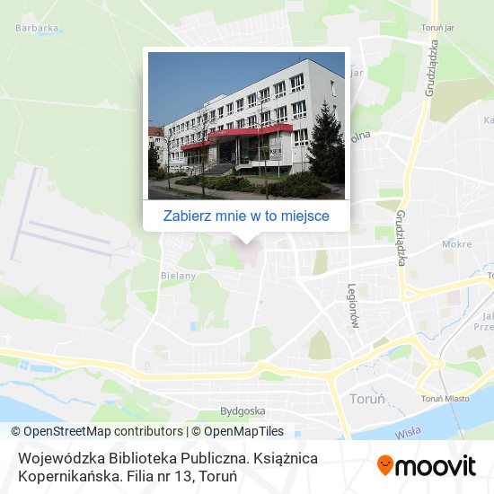 Mapa Wojewódzka Biblioteka Publiczna. Książnica Kopernikańska. Filia nr 13
