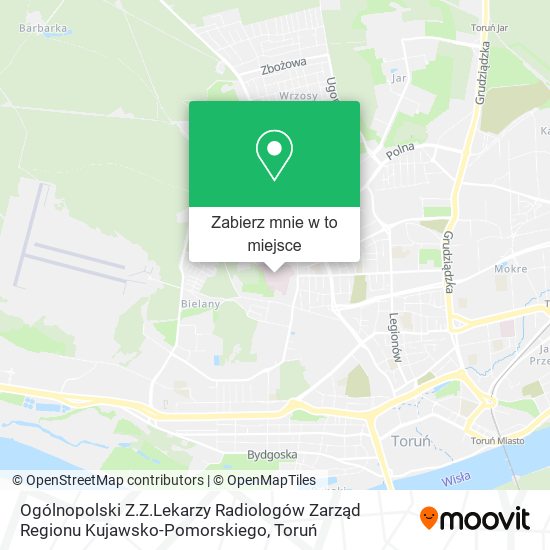 Mapa Ogólnopolski Z.Z.Lekarzy Radiologów Zarząd Regionu Kujawsko-Pomorskiego