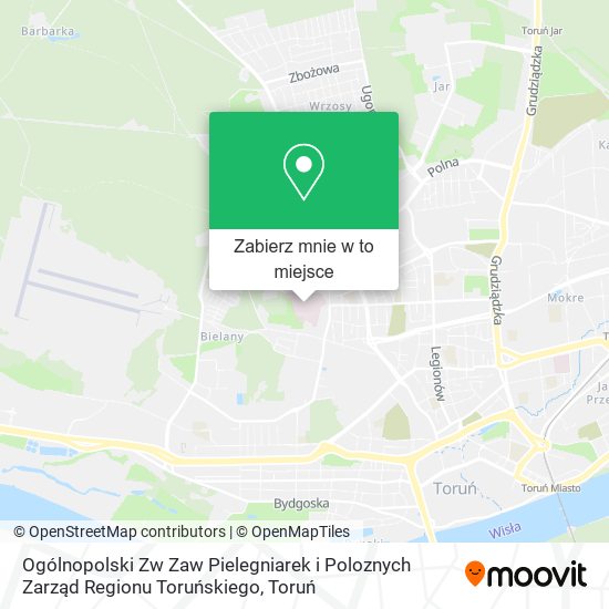 Mapa Ogólnopolski Zw Zaw Pielegniarek i Poloznych Zarząd Regionu Toruńskiego
