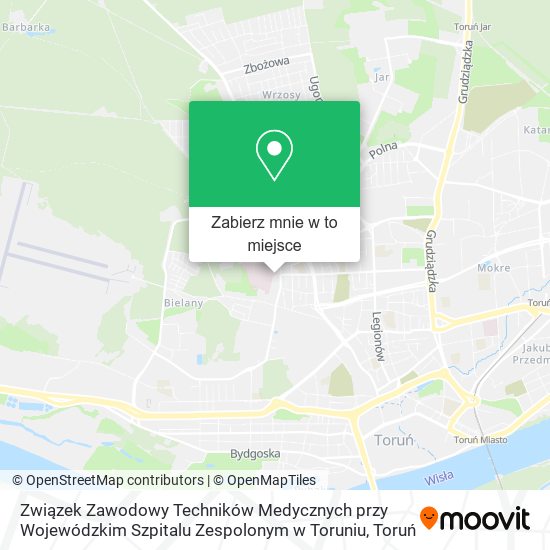 Mapa Związek Zawodowy Techników Medycznych przy Wojewódzkim Szpitalu Zespolonym w Toruniu