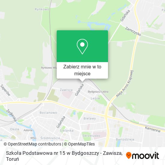 Mapa Szkoła Podstawowa nr 15 w Bydgoszczy - Zawisza