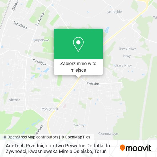 Mapa Adi-Tech Przedsiębiorstwo Prywatne Dodatki do Żywności, Kwaśniewska Mirela Osielsko