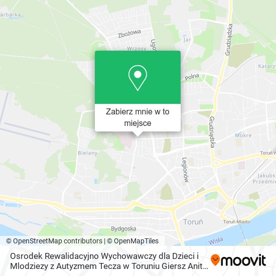 Mapa Osrodek Rewalidacyjno Wychowawczy dla Dzieci i Mlodziezy z Autyzmem Tecza w Toruniu Giersz Anita