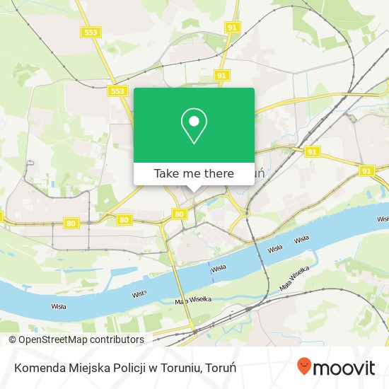 Mapa Komenda Miejska Policji w Toruniu
