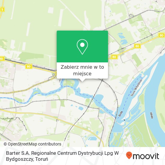 Mapa Barter S.A. Regionalne Centrum Dystrybucji Lpg W Bydgoszczy
