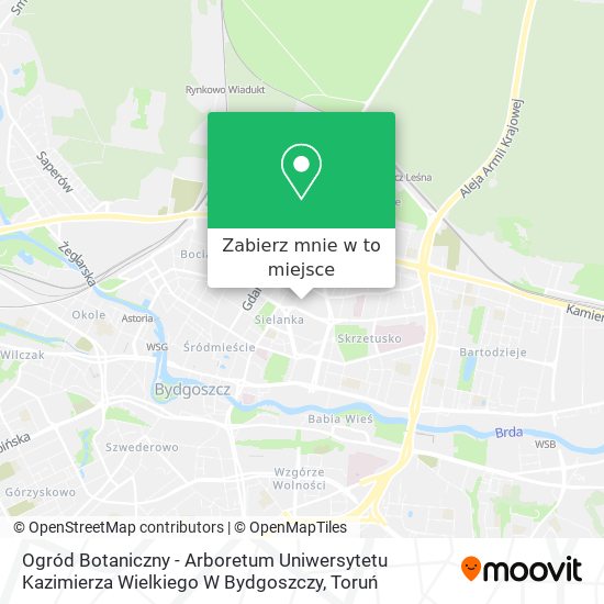 Mapa Ogród Botaniczny - Arboretum Uniwersytetu Kazimierza Wielkiego W Bydgoszczy