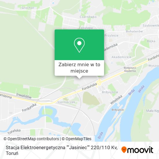 Mapa Stacja Elektroenergetyczna ""Jasiniec"" 220 / 110 Kv