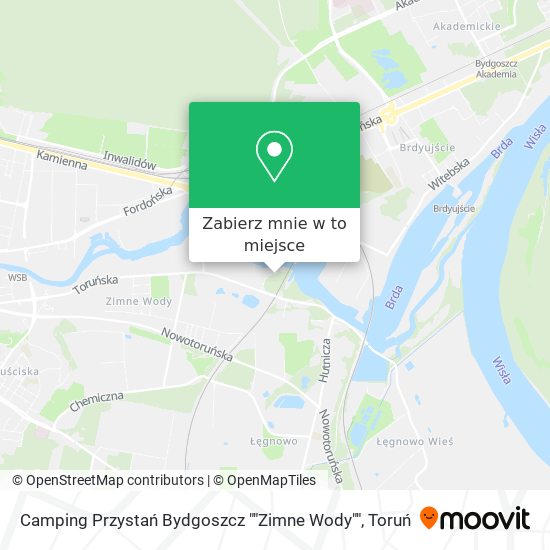 Mapa Camping Przystań Bydgoszcz ""Zimne Wody""