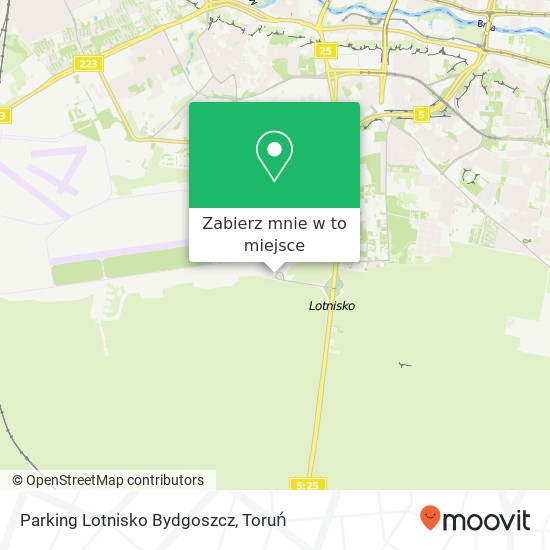 Mapa Parking Lotnisko Bydgoszcz