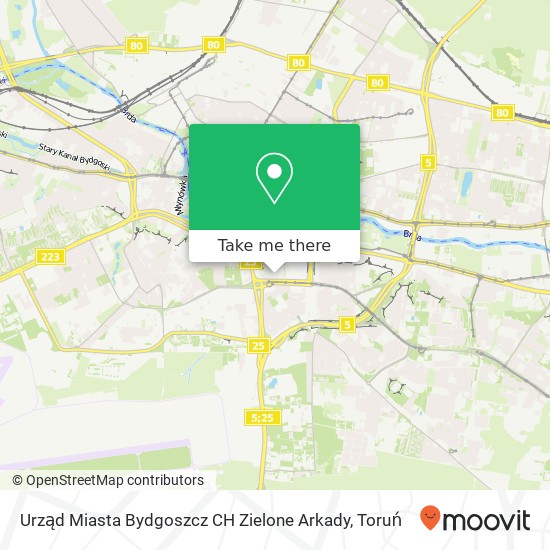 Mapa Urząd Miasta Bydgoszcz CH Zielone Arkady