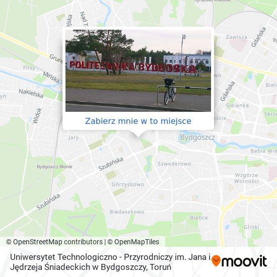 Mapa Uniwersytet Technologiczno - Przyrodniczy im. Jana i Jędrzeja Śniadeckich w Bydgoszczy